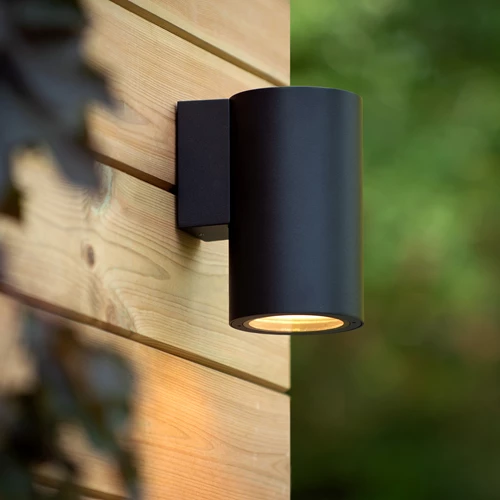 Lucide VOLANTIS - Wandstrahler / Wandleuchte Innen/Außen - 1xE27 - IP54 - Schwarz - Atmosphäre 1